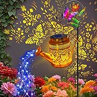 Vista 12 de YITING - 10 hebras de 200 luces LED solares parpadeantes de luciérnaga impermeables (sin regadera), 8 modos de luces de hadas estrelladas, luces