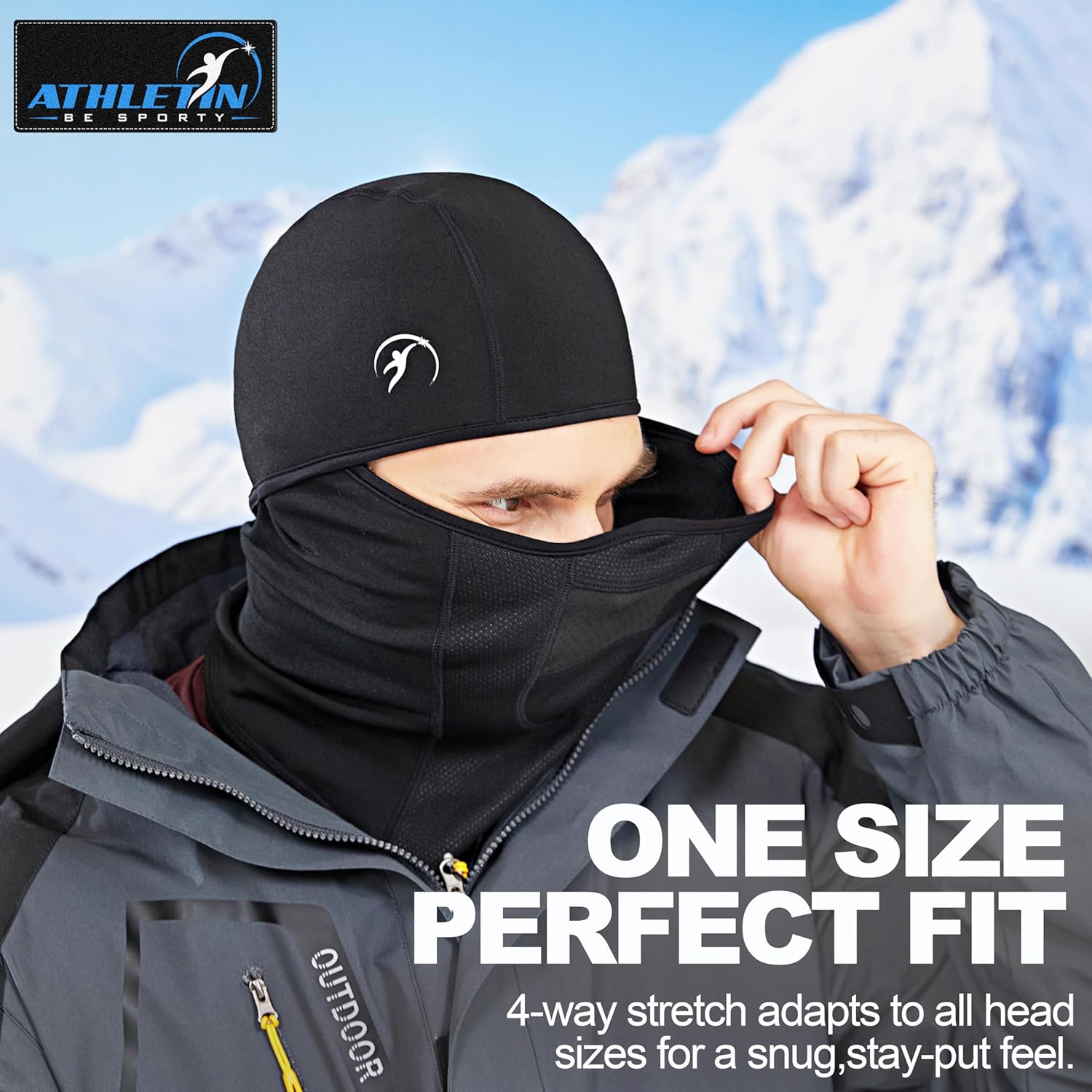 Balaclava Ski Mask - Winter Face Mask Cold Weather Gear - Full Head Cover for Skiing, Snowboarding, Cycling & Motorcycle Riding Black - Image 4