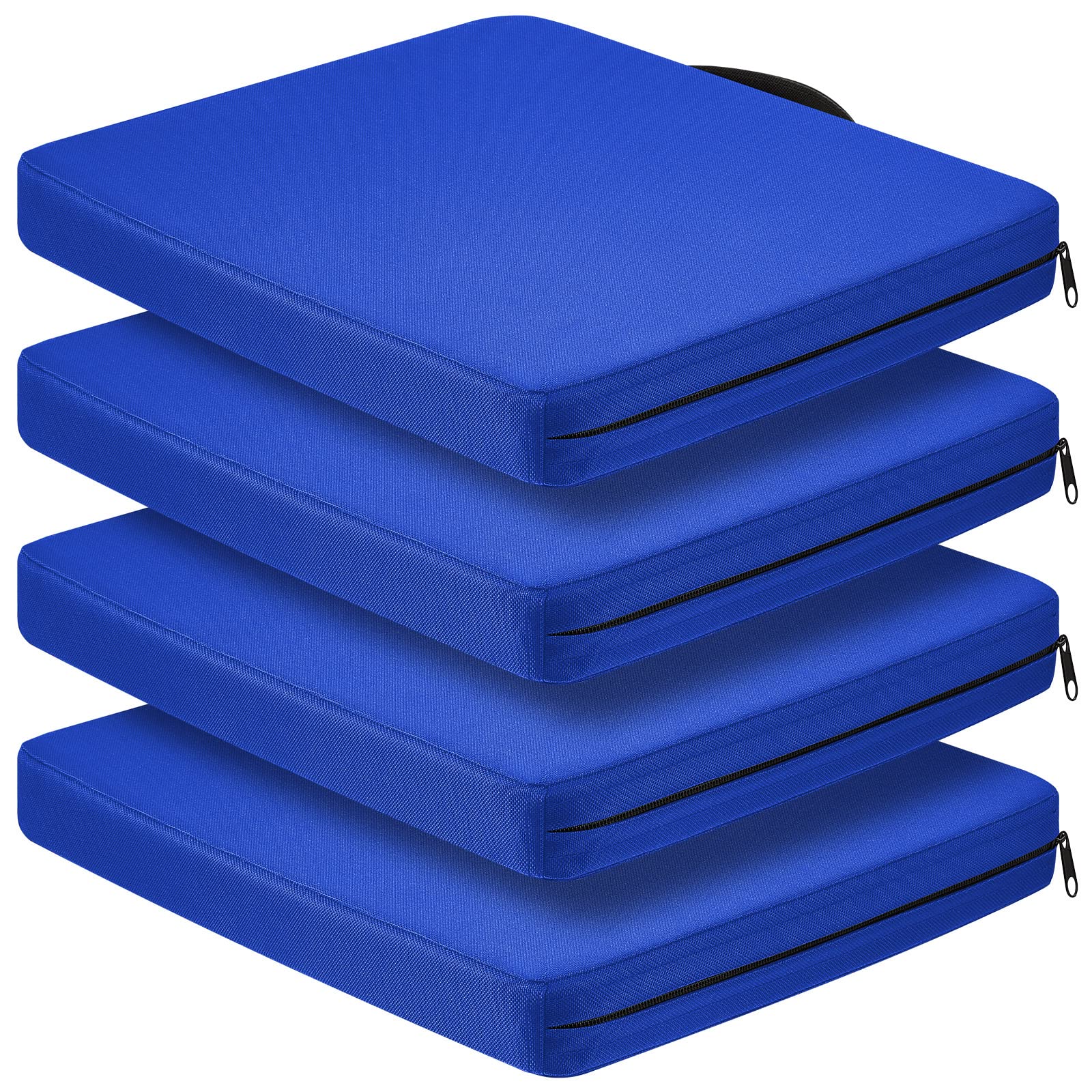 4 Pcs Blue Stadium Seats for Bleachers Indoor Outdoor Portable Chair Cushion Boat Canoe Kayak Seat, Lightweight Padded Chair Cushion for Sports Events Travelling Outing Hiking Camping Fishing