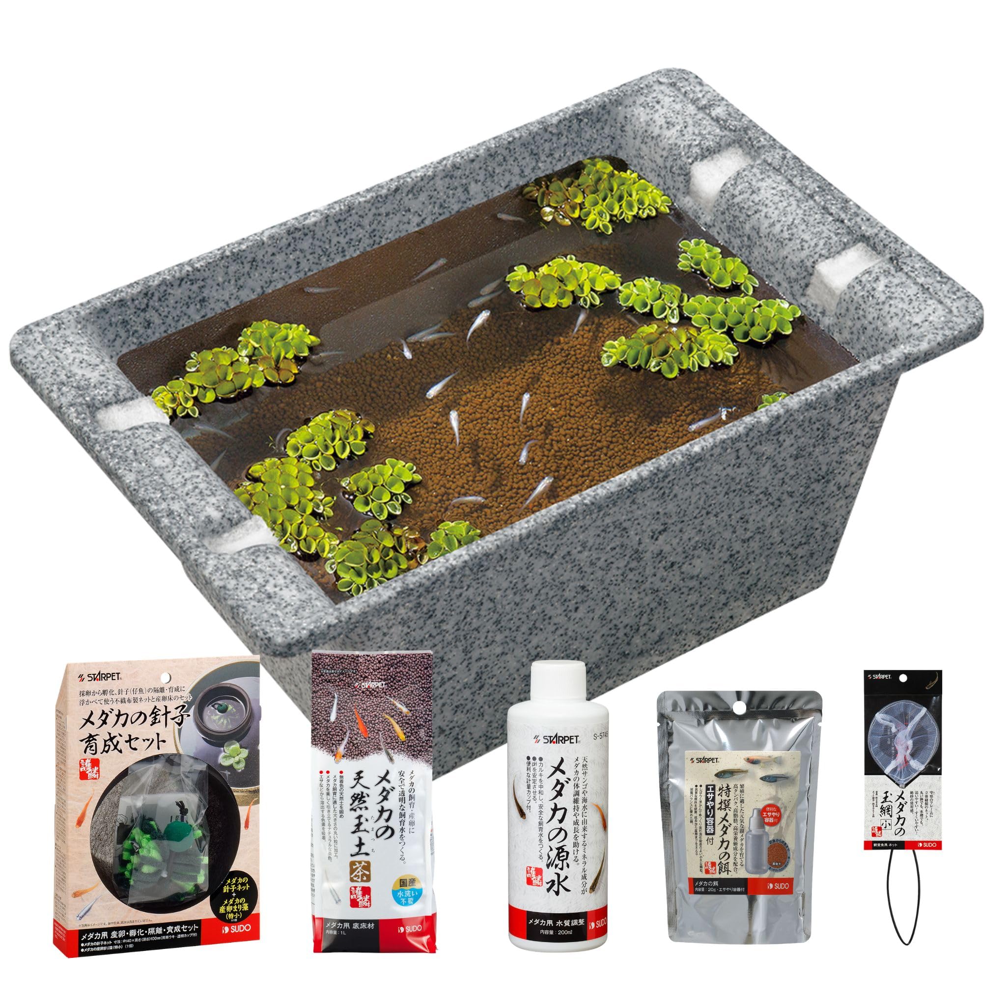 Amazon | スドー メダカ 飼育セット 屋外 8L 約7匹サイズ 6点 必要な
