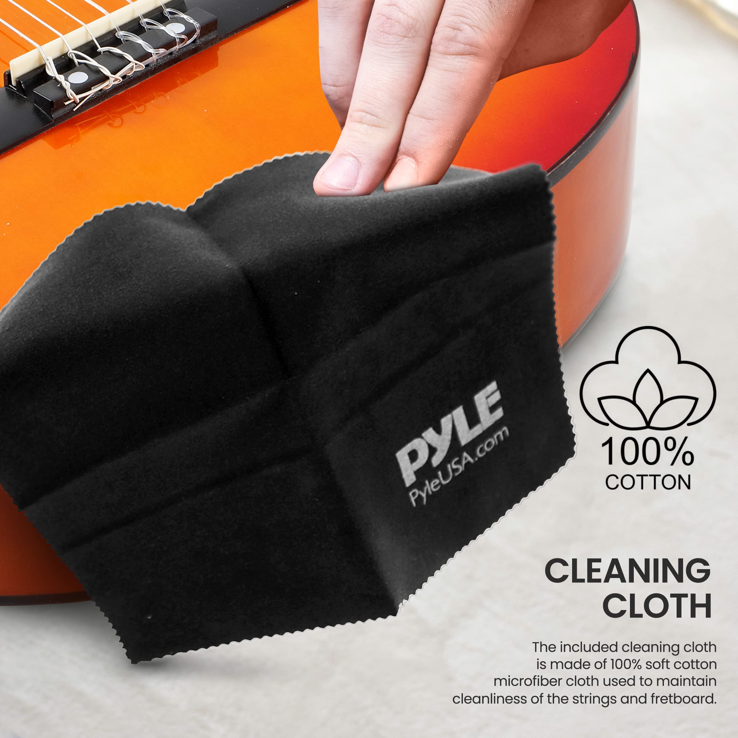 Kit di accessori per chitarra classica – corde in nylon, set completo di sostituzione, capotasto in plastica, metronomo, panno per la pulizia