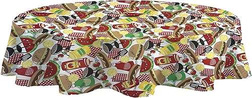 Miniatura 4 de Newbridge Summer Memories - Mantel de vinilo retro para barbacoa con reverso de franela, estampado nostálgico kitschy de barbacoa, mantel de vinilo