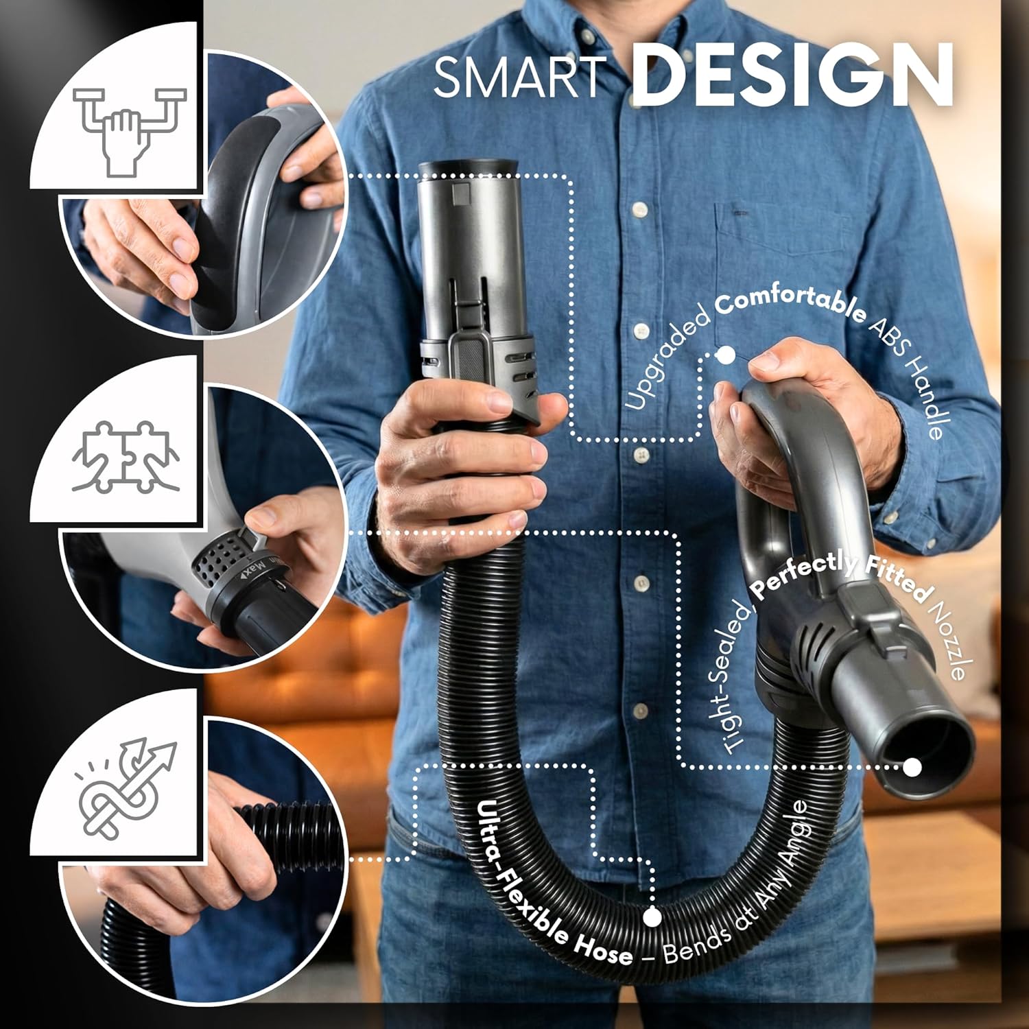 Replacement Hose Handle for Shark Vacuums for ONLY Models ZU62 ZU62C ZU60 ZU102 - Hose Handle for Navigator - Shark Rotator Professional Lift-Away Accessories - Upright Bagless Vacuum Cleaners