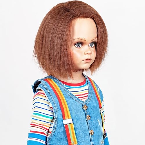 Vista 199 de Pelucas de sirena para niños y niñas, 21 pulgadas de largo, rizadas, color rojo oscuro, peluca de onda de sirena con clip de estrella de mar