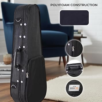 Gearlux Pineapple Ukulele Polyfoam Case - Black