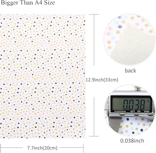 Miniatura 5 de David accessories Hojas de tela de piel sintética con rayas de puntos, tipo de tela de cuero sintético, surtido de 5 piezas de 7.7 x 12.9 pulgadas