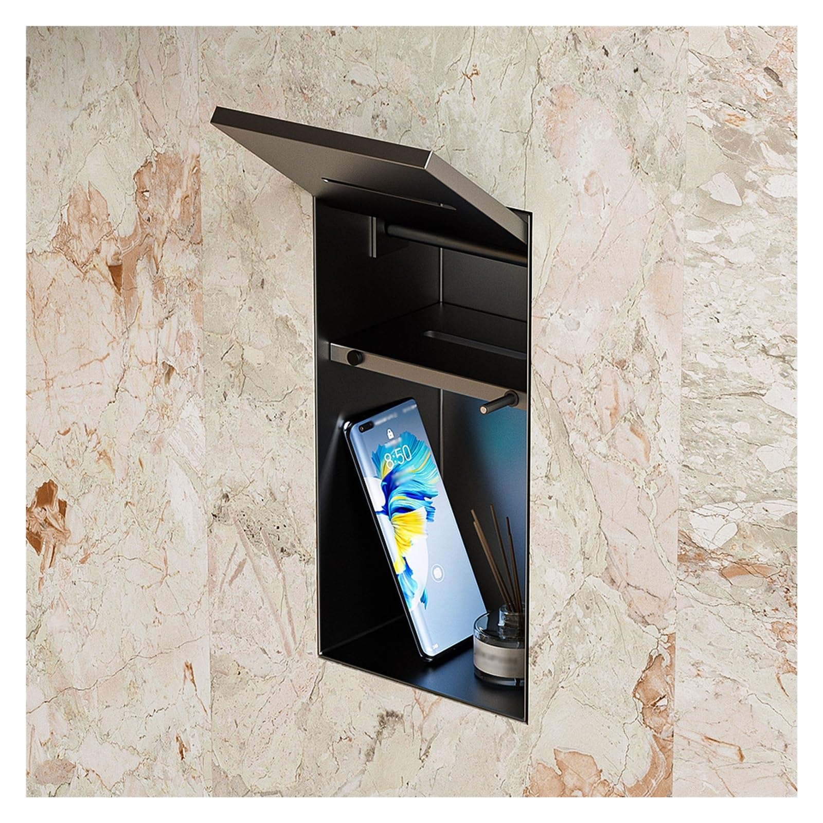 Inserto per dispenser di carta igienica in acciaio inox, armadio nascosto per bagno, impermeabile e resistente all'usura, organizzazione domestica