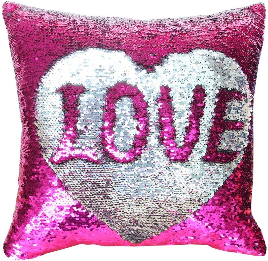 Tiaronics 2Pcs DIY Magic Reversible Sequins Mermaid Pillow Cases Throw Pillow Covers Cushion Cover Decorative Pillowcase 4040cm(1616") (Type B)