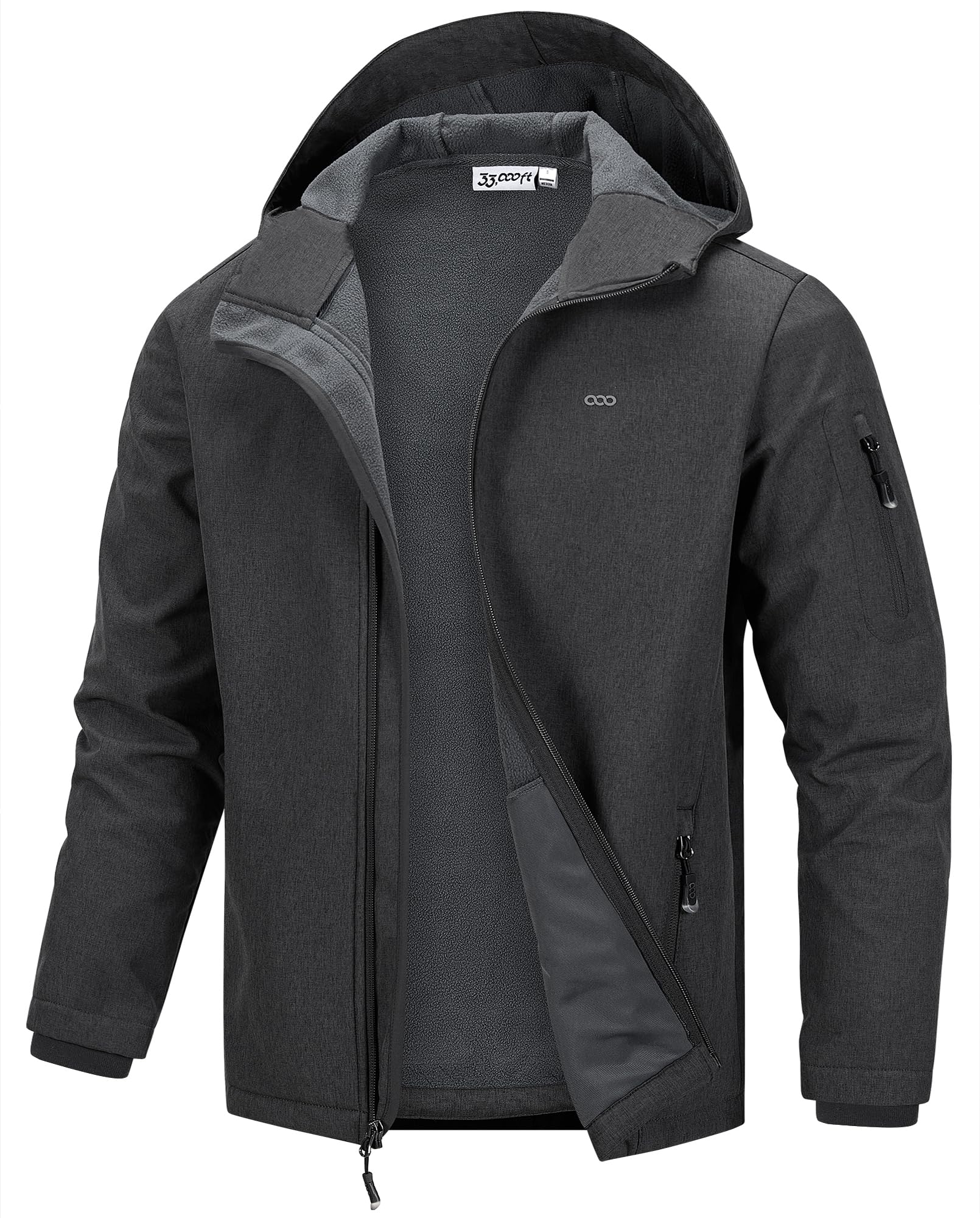 33,000ft Chaqueta para hombre, impermeable, transpirable, Softshell, chaqueta de entretiempo, cortavientos, chaqueta de senderismo con capucha
