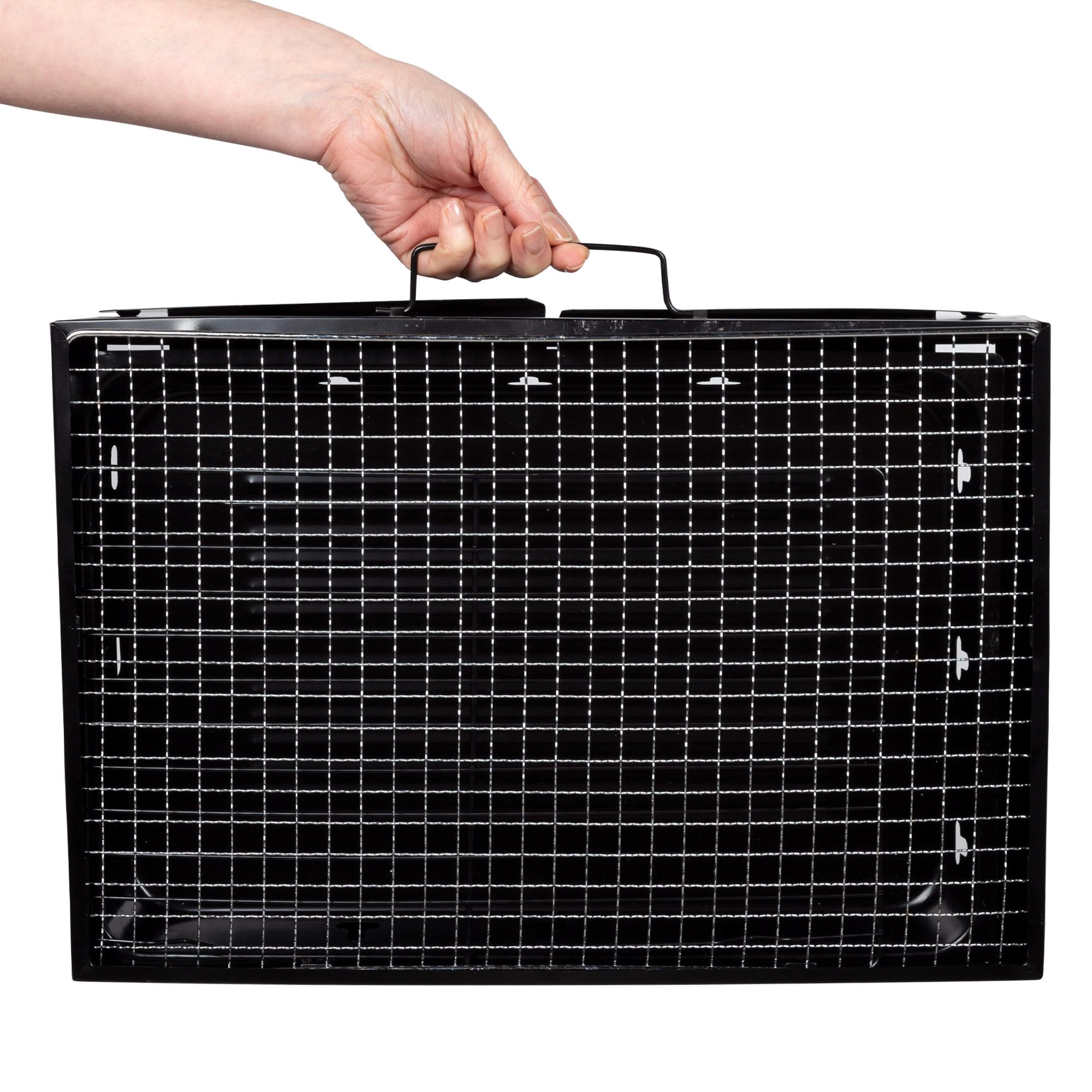 AKTIVE 63032, przenośny grill na węgiel drzewny, czarny, prostokątny, składany, wymiary 43 x 29 x 22 cm, z uchwytem, łatwy do przenoszenia, grill kempingowy, taras, balkon