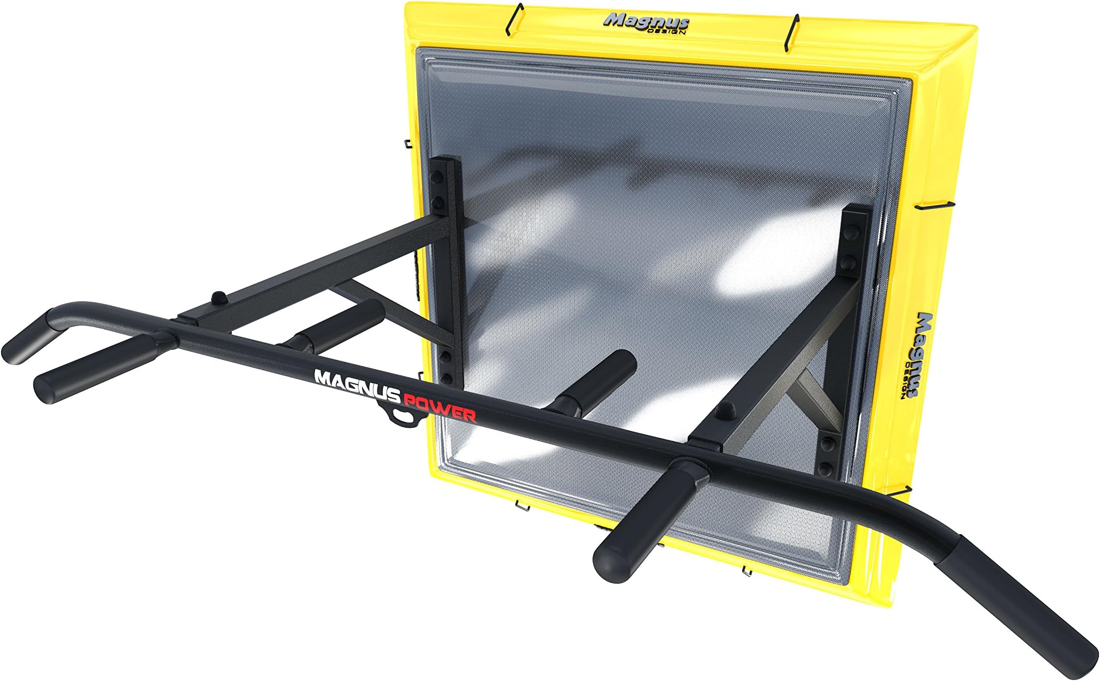 MAGNUS® POWER MP1035 - ORIGINAL - Pull-Up Bar (WALL Mounted) 6 Grips + Hook for Suspension Trainer/Punch BAG
