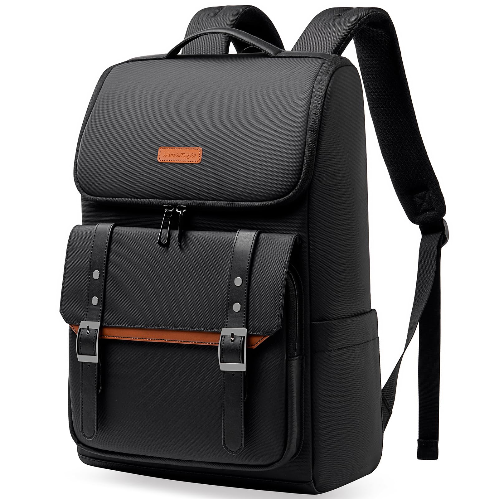 hk Sac à Dos Ordinateur 17,3 Pouces Léger Imperméable Sac a Dos Femme Homme Vintage pour Travail Voyage Collège Noir