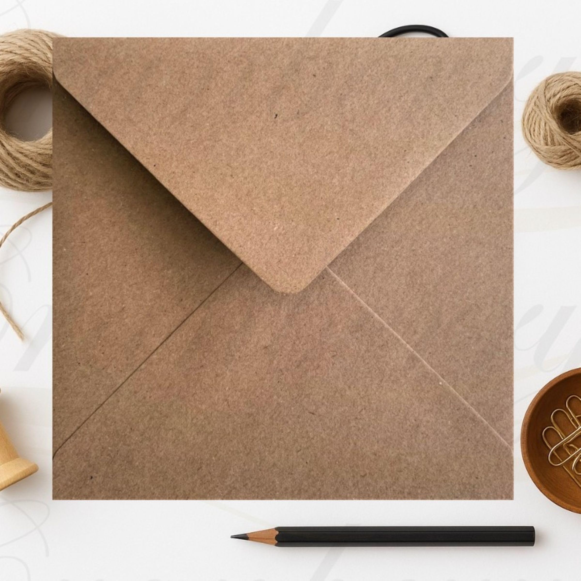 100 X 130mm X 130mm (5x5) Kraft Fleck Brown Recycled Envelopes - View #4