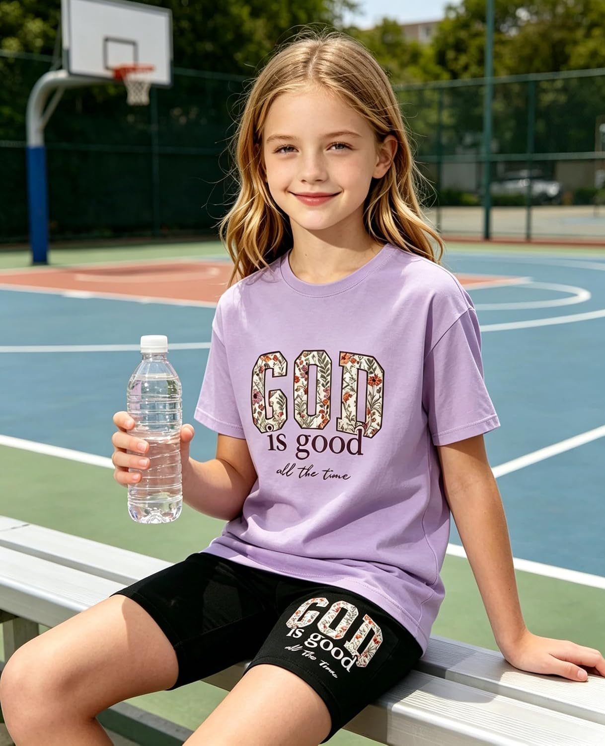 Little Girls Summer Clothes Set Teen Girls 2-Piece Outfit Trendy Top + Shorts Casual Outfits for Kids 9-15 Years