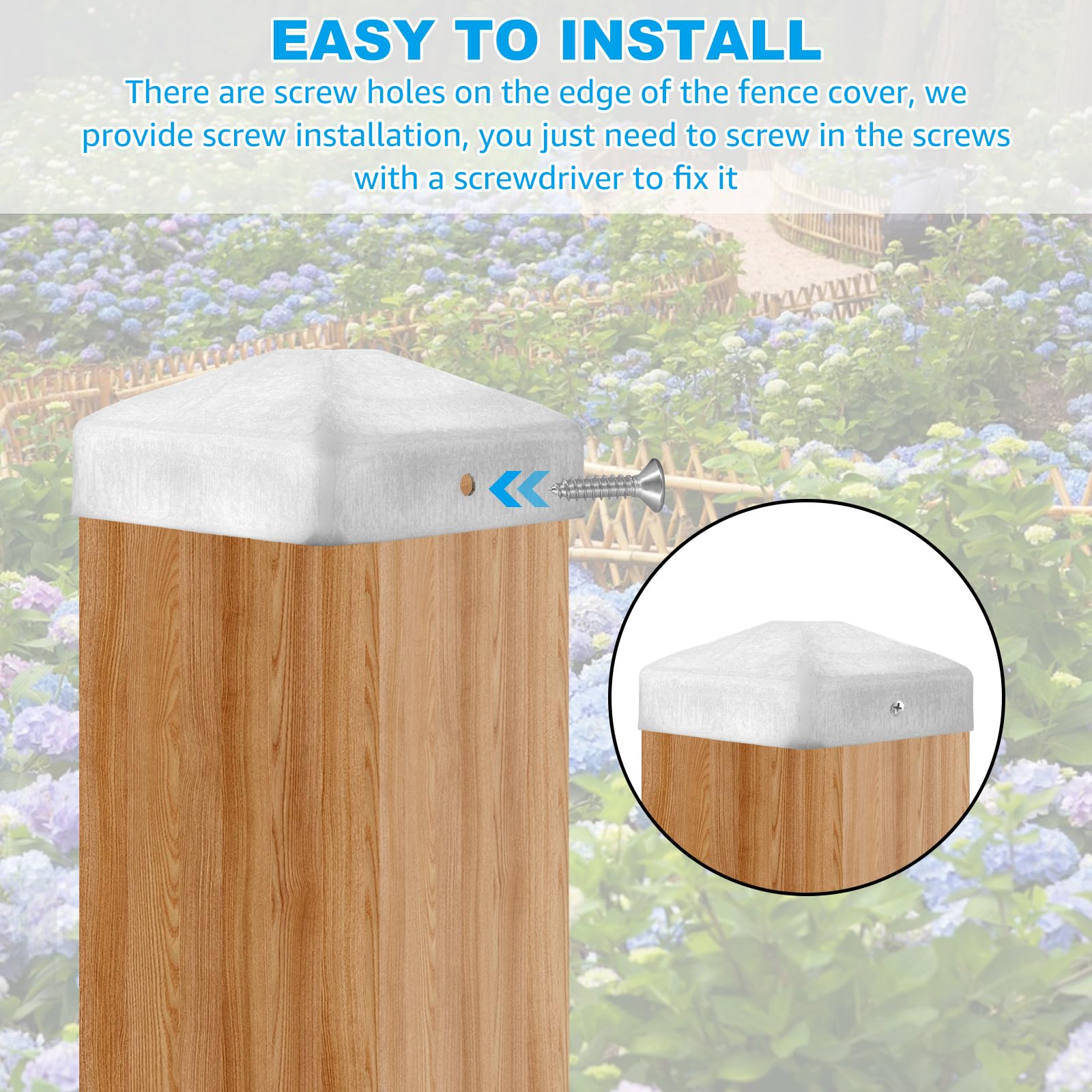 Lot de 24 capuchons de poteau - 7 x 7 cm - En acier inoxydable - Capuchons de poteau carrés - Capuchons de clôture pour poteaux, poteaux de clôture, poteaux en bois