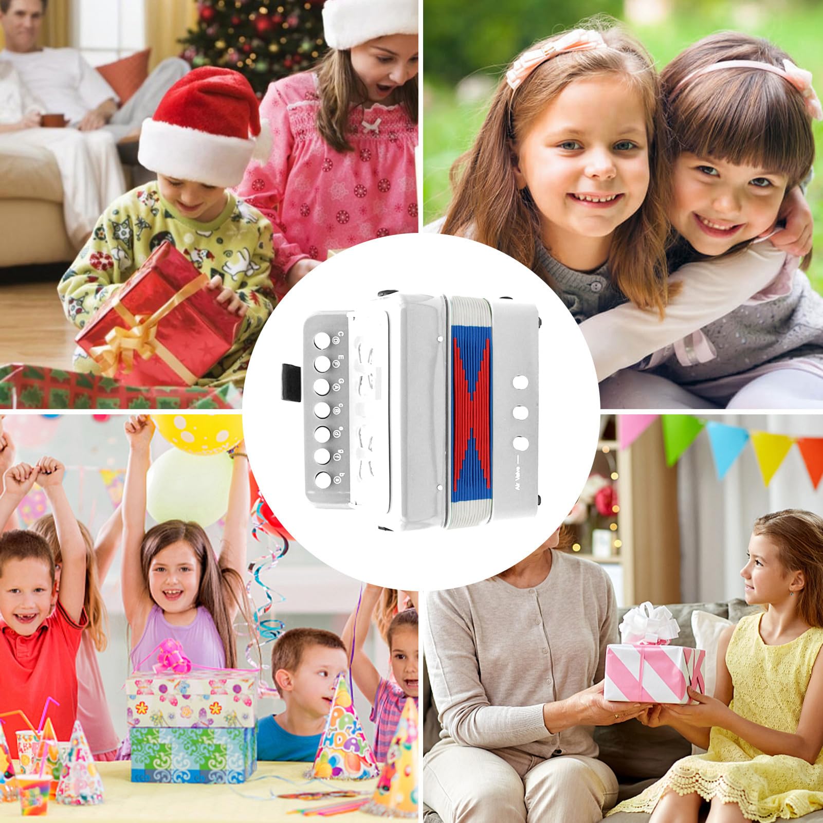 Giocattolo per bambini – Set di giochi musicali con bottoni, mini soffietto | Dispositivo di attività per sviluppare melodie e ritmi per l'apprendimento precoce, inizio colorato e adatto ai bambini
