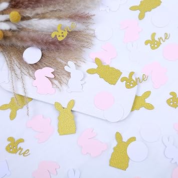 Easter Bunny Confetti, Bunny Shaped, Multi-Colored Paper Confetti, 260 Pieces, Perfect for Baby Shower, Birthday Party, Bridal Shower, Anniversaries