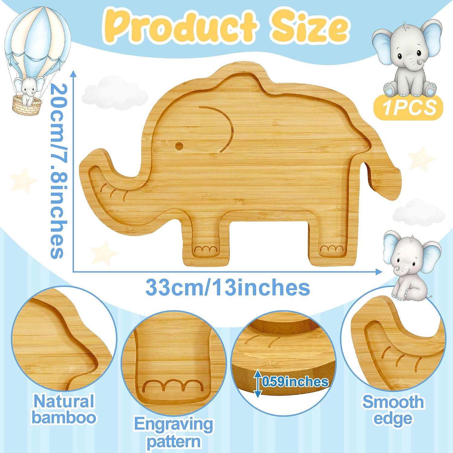 Elephant Charcuterie Board Safari Birthday Baby Shower Decorations Platter