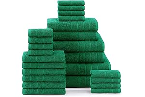Casa Platino Green Washcloths (8-Pack 13&quot;x13&quot; Eco-friendly Wash Cloths - 100% Natural...