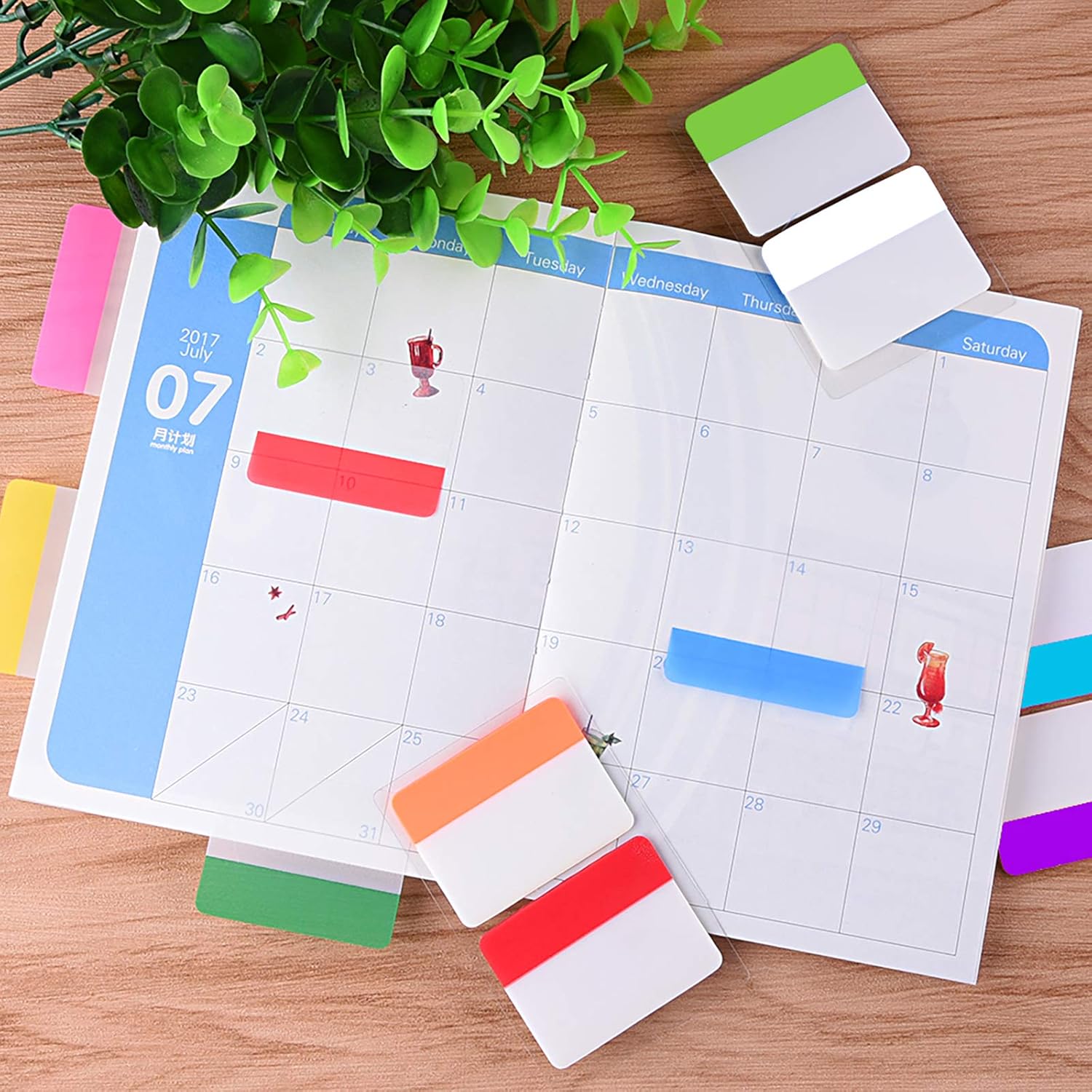 SIQUK 1000 Pieces Tabs 2 Inch Sticky Tabs Index Tabs Colored Page Markers Tabs for Reading Notes, Books and File Folders, 50 Sets 16 Colors : Office Products