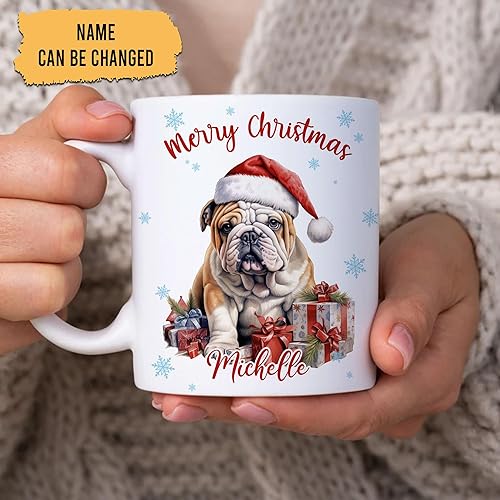 Vista 16 de Hyturtle Regalos personalizados para amantes de las ardillas, con sombrero de Papá Noel, taza de café de cerámica con nombre personalizado, taza