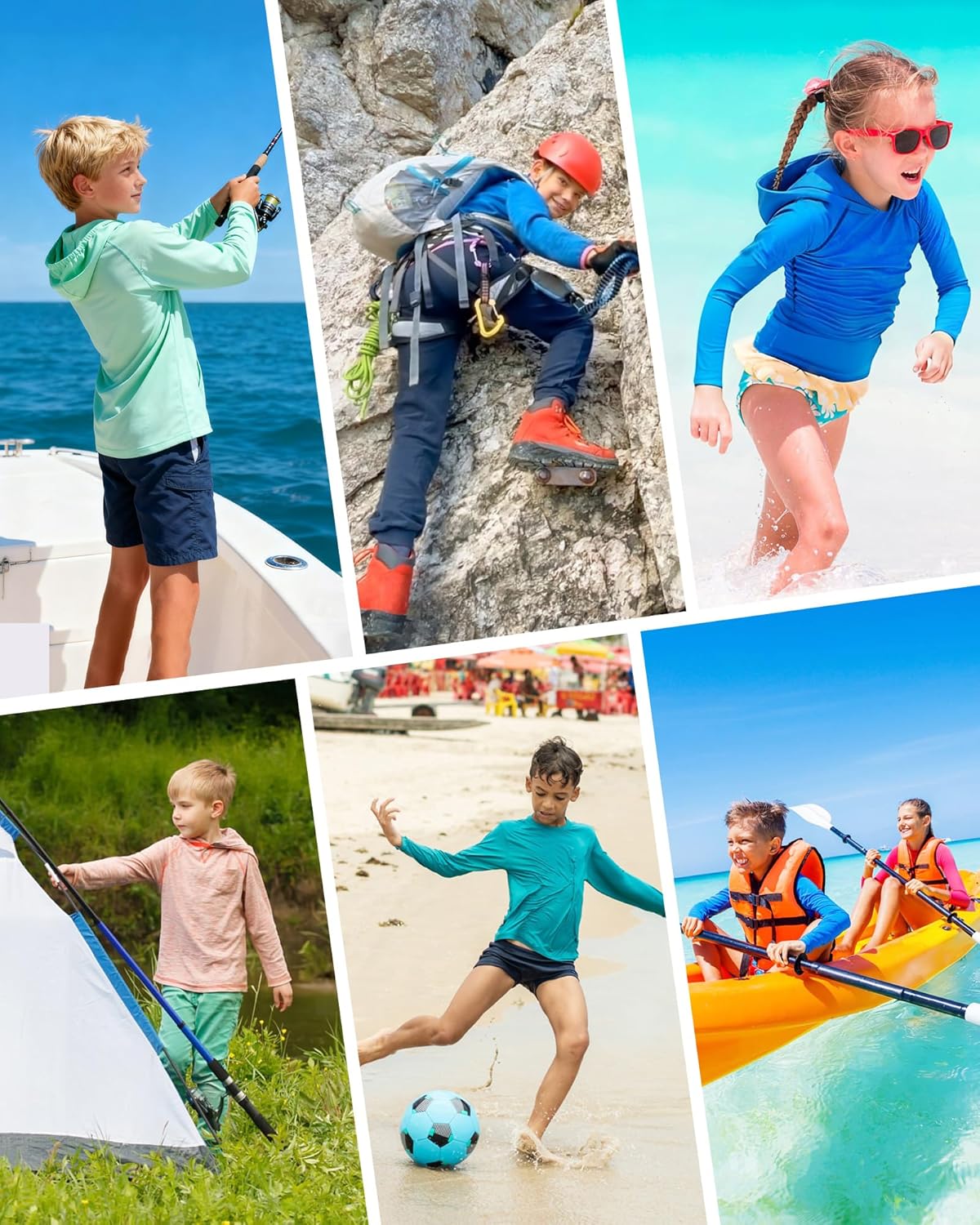 Boys Rash Guard Hoodie UPF 50+ Long Sleeve Swim Shirt with Pocket Kids Sun Protection Fishing Shirt Toddler to Youth - Image 6