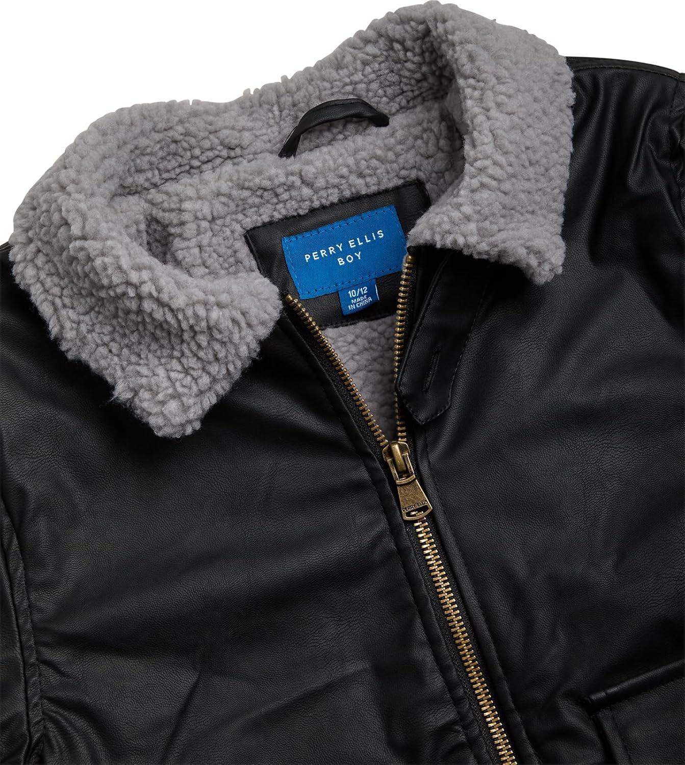 Perry Ellis Boys Bomber Jacket - Lightweight Weather Resistant Windbreaker with Sherpa Collar Aviator Jacket for Kids - Image 3