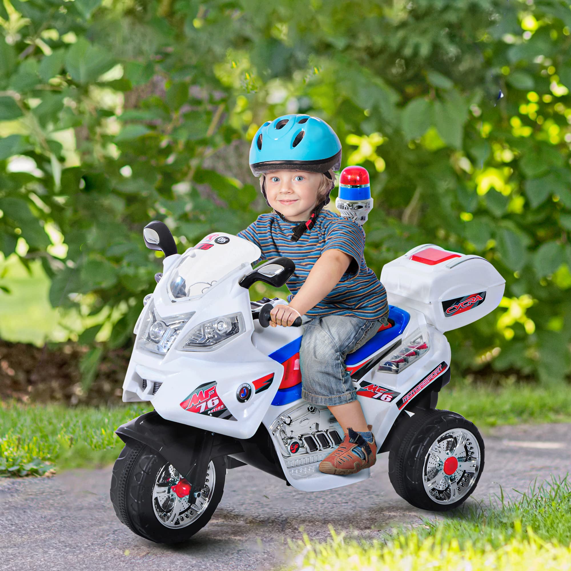 HOMCOM Moto Elettrica per Bambini 3-5 Anni 3 Ruote Musica 112×51×72.5cm