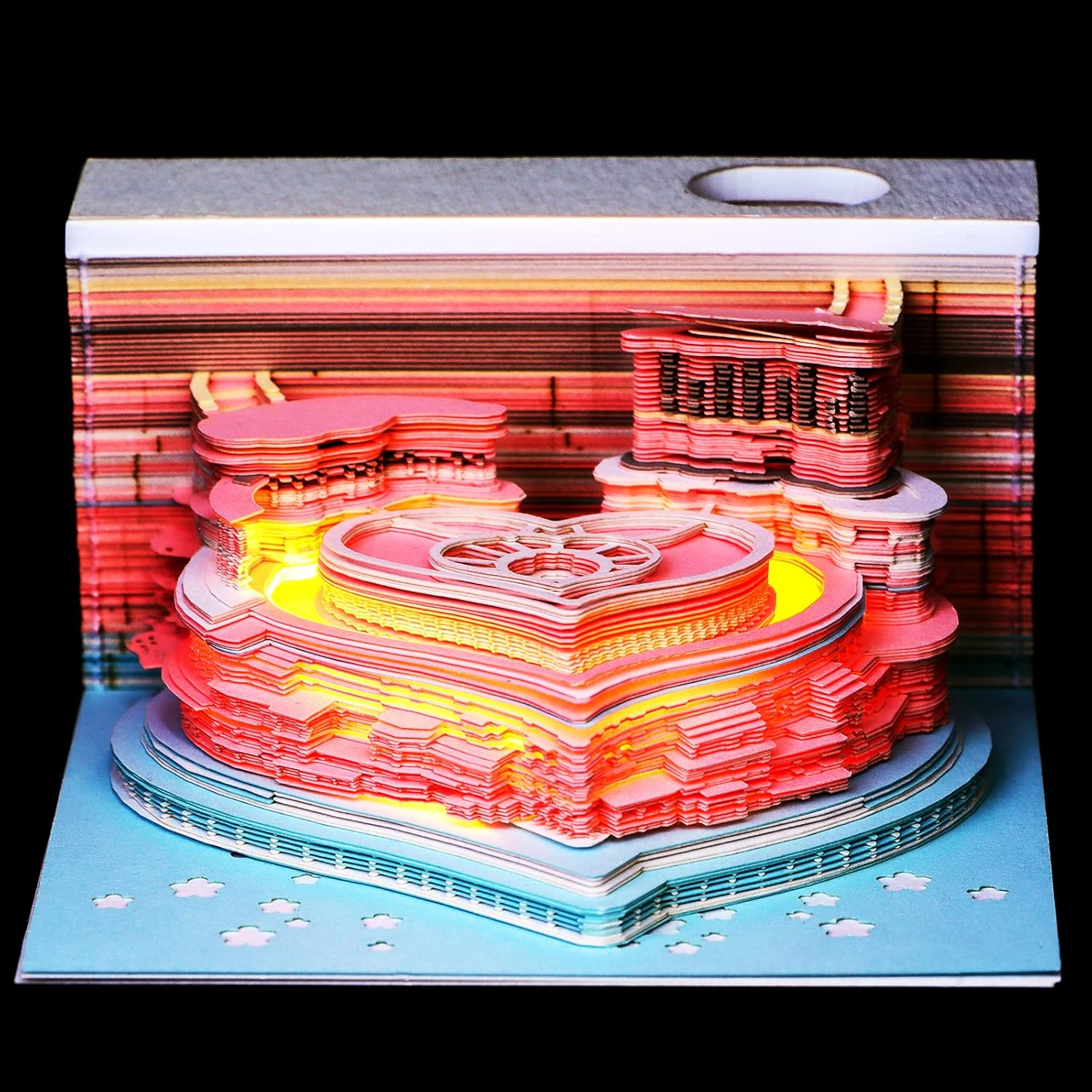 Buy 160 Sheets 3D Memo Pads with Light DIY Paper Art Pen Holder,Castle ...