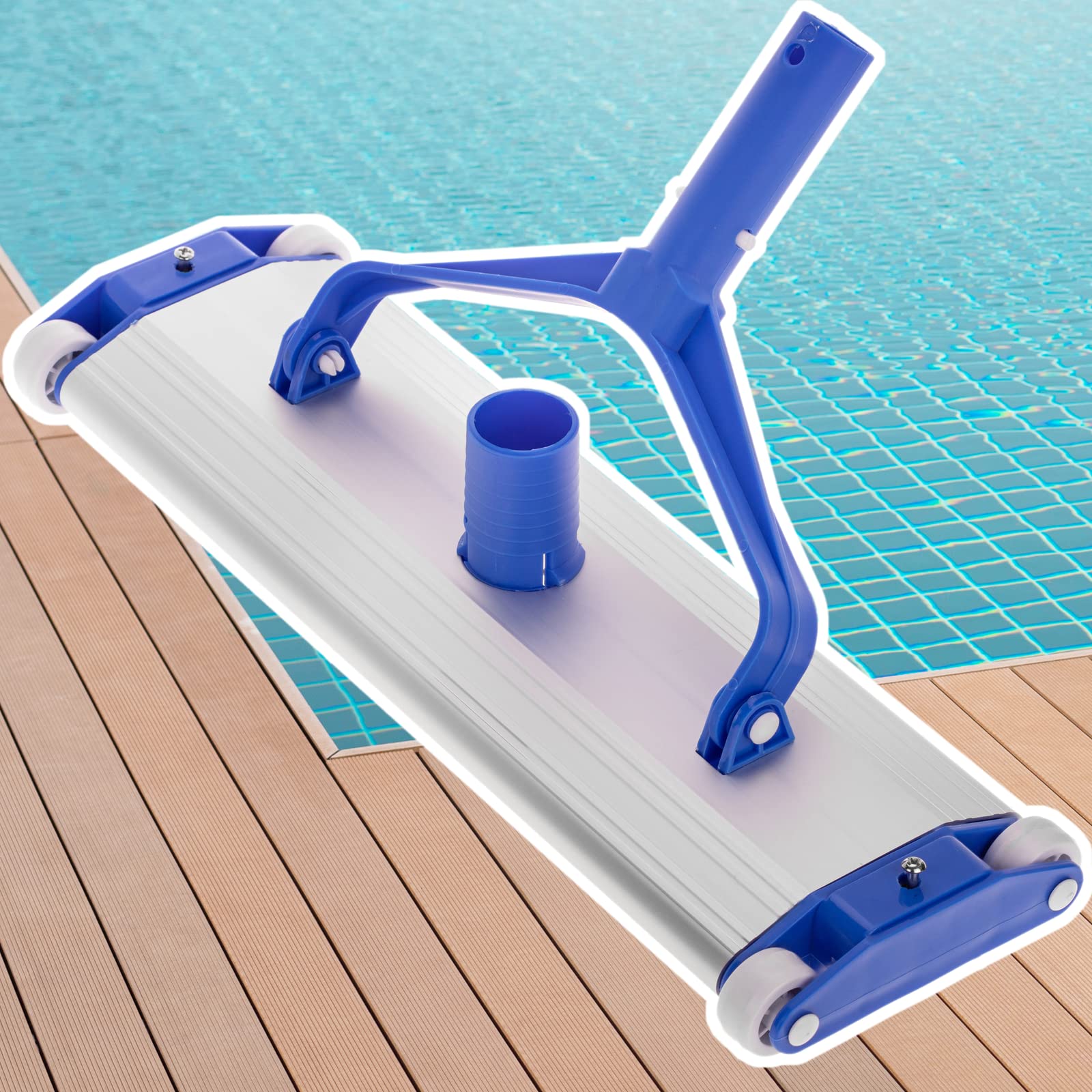 PrimeMatik - Limpiafondos Manual Rectangular de Aluminio para Piscinas 44 cm