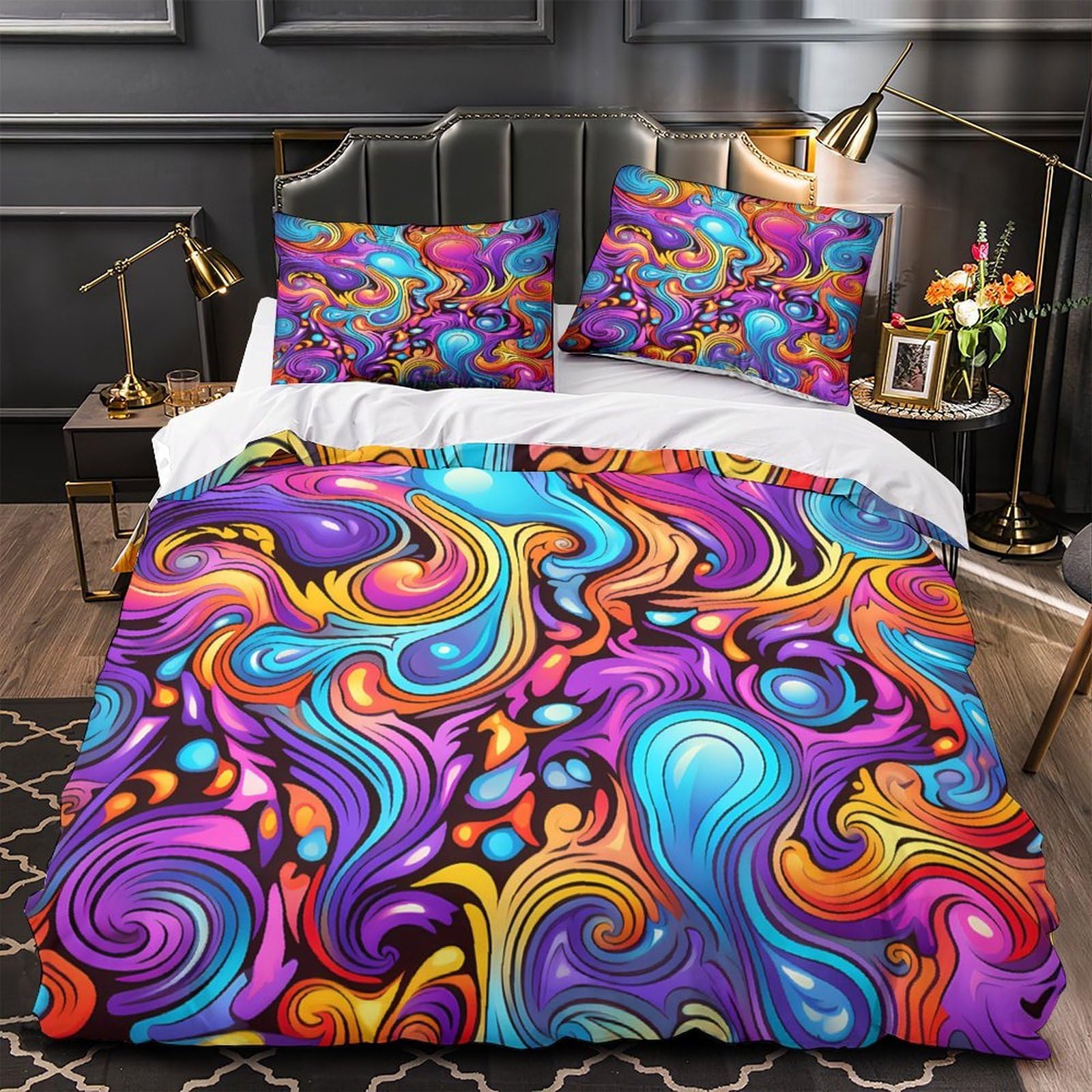 Housse de couette vibrante 135x200 microfibre 3D parure de lit single pour garçon