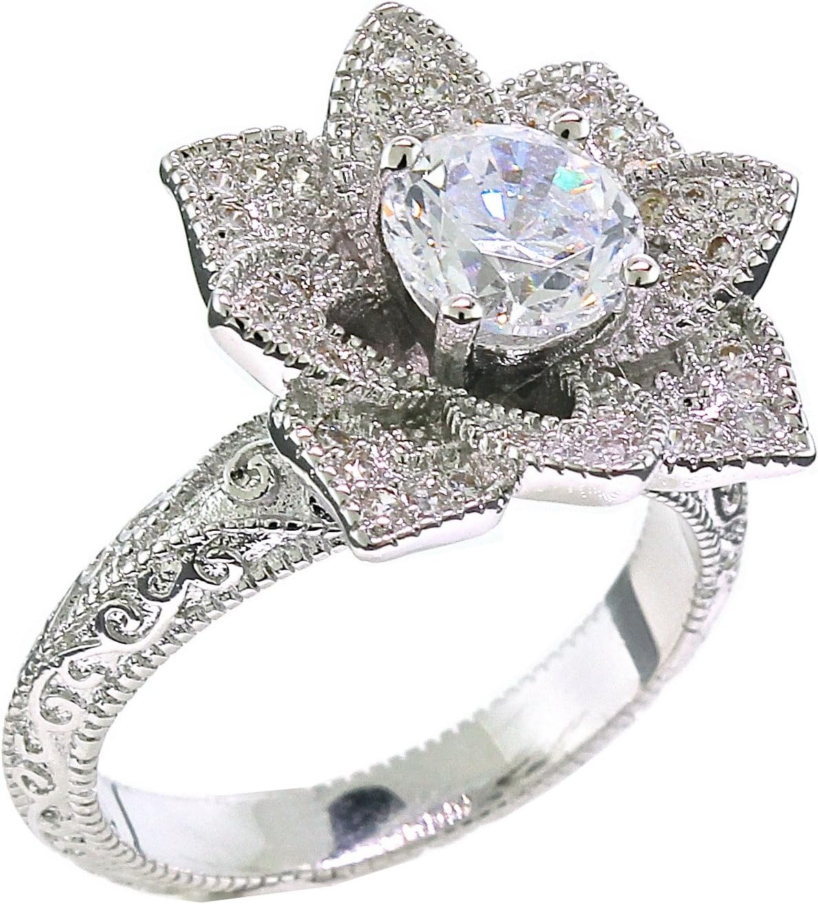 My Jewelry Passion Blooming Lotus Flower Vintage Inspired Engagement Ring