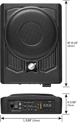 Miniatura 4 de Planet Audio P8AWK - Subwoofer para automóvil de perfil bajo de 8 pulgadas para debajo del asiento, 800 de alto rendimiento, amplificador integrado,