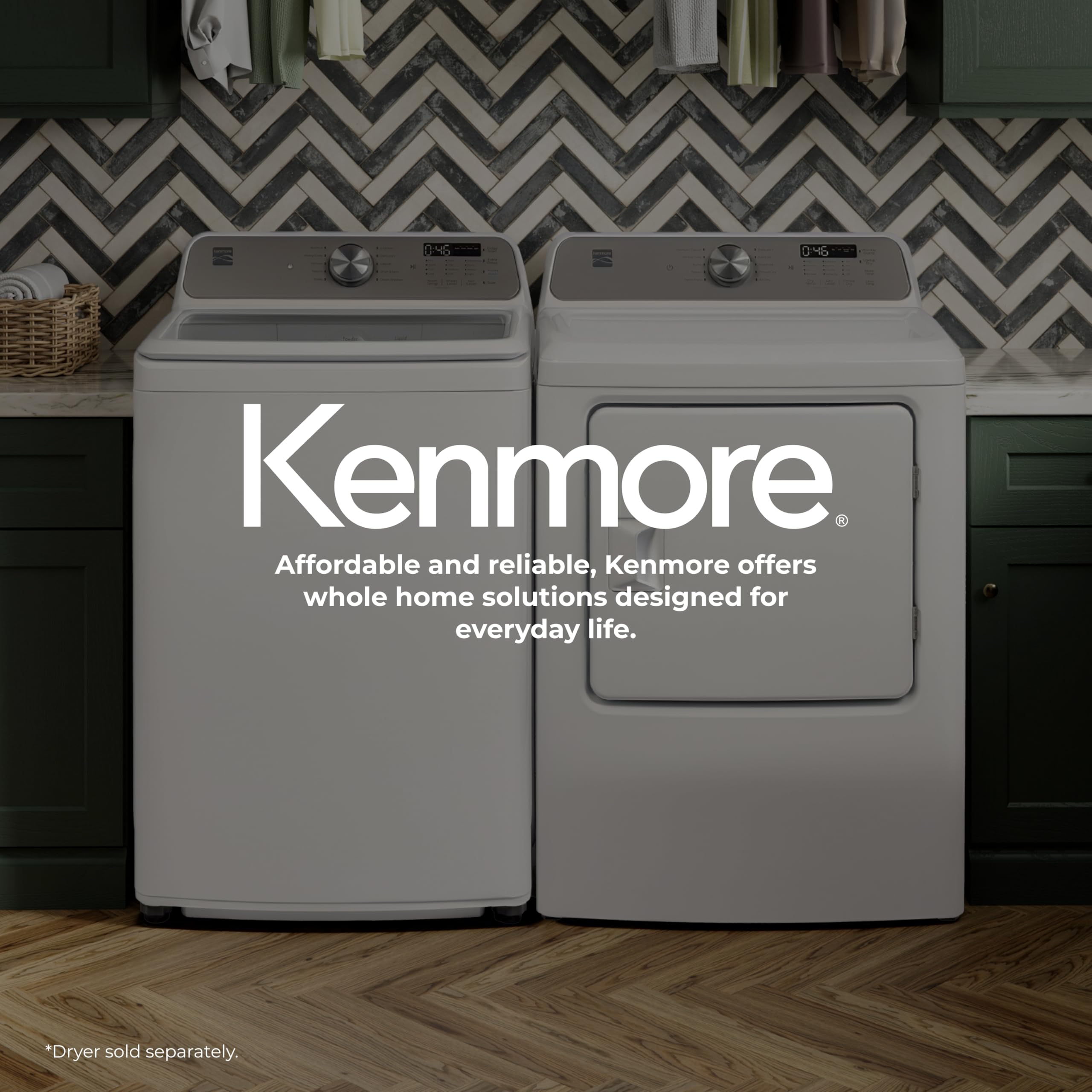 Kenmore 4.1 cu. ft. Top Load Washer with Triple Action Agitator for Tough Dirt & Stains - Reduce Laundry Time with Accela and Express Wash - LED - White — view 9