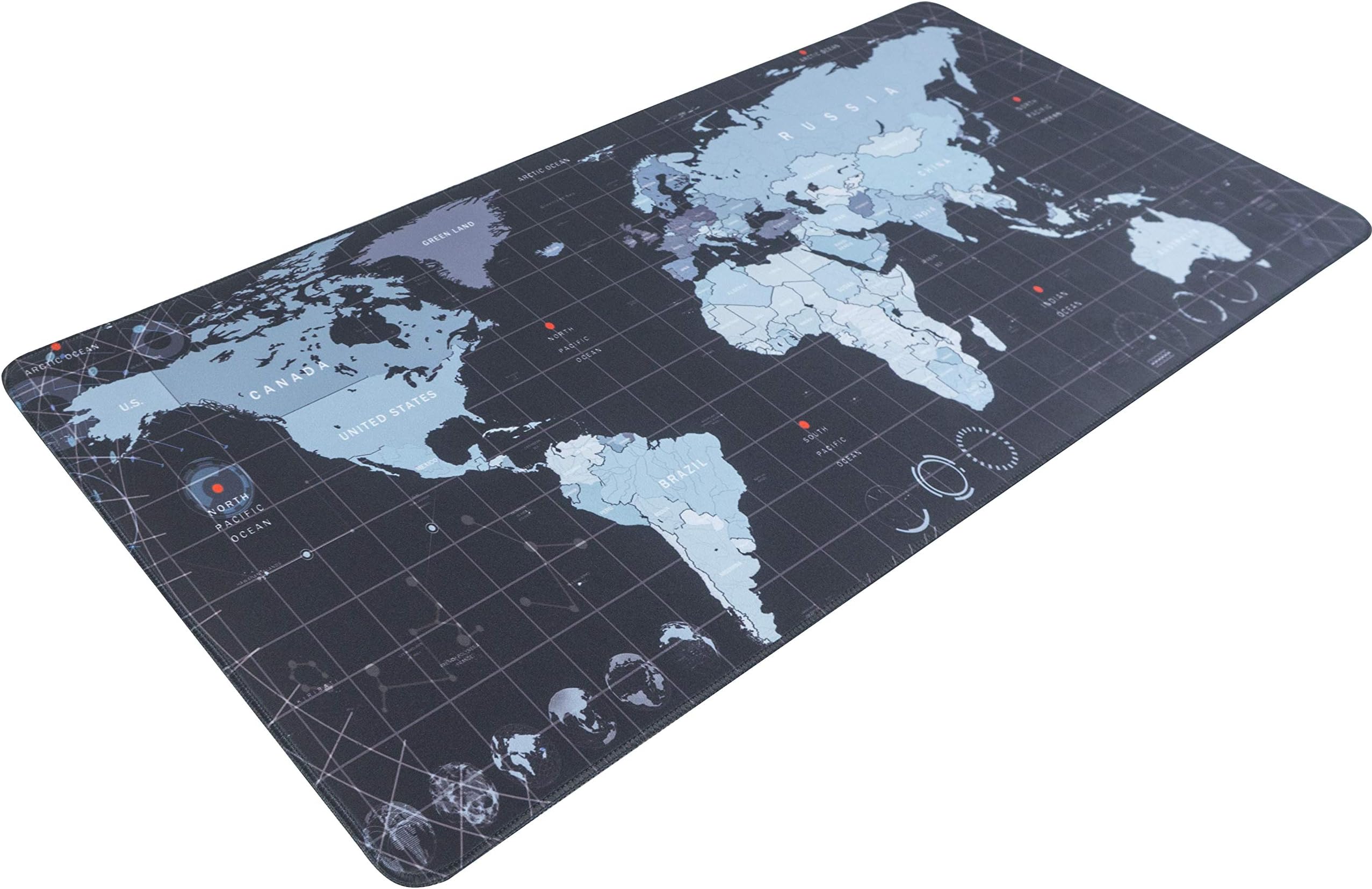 Ivesign Anti-Skid Mousepad World Map Desktop Keyboard Gaming Mouse Pad, 800 * 400 * 3mm