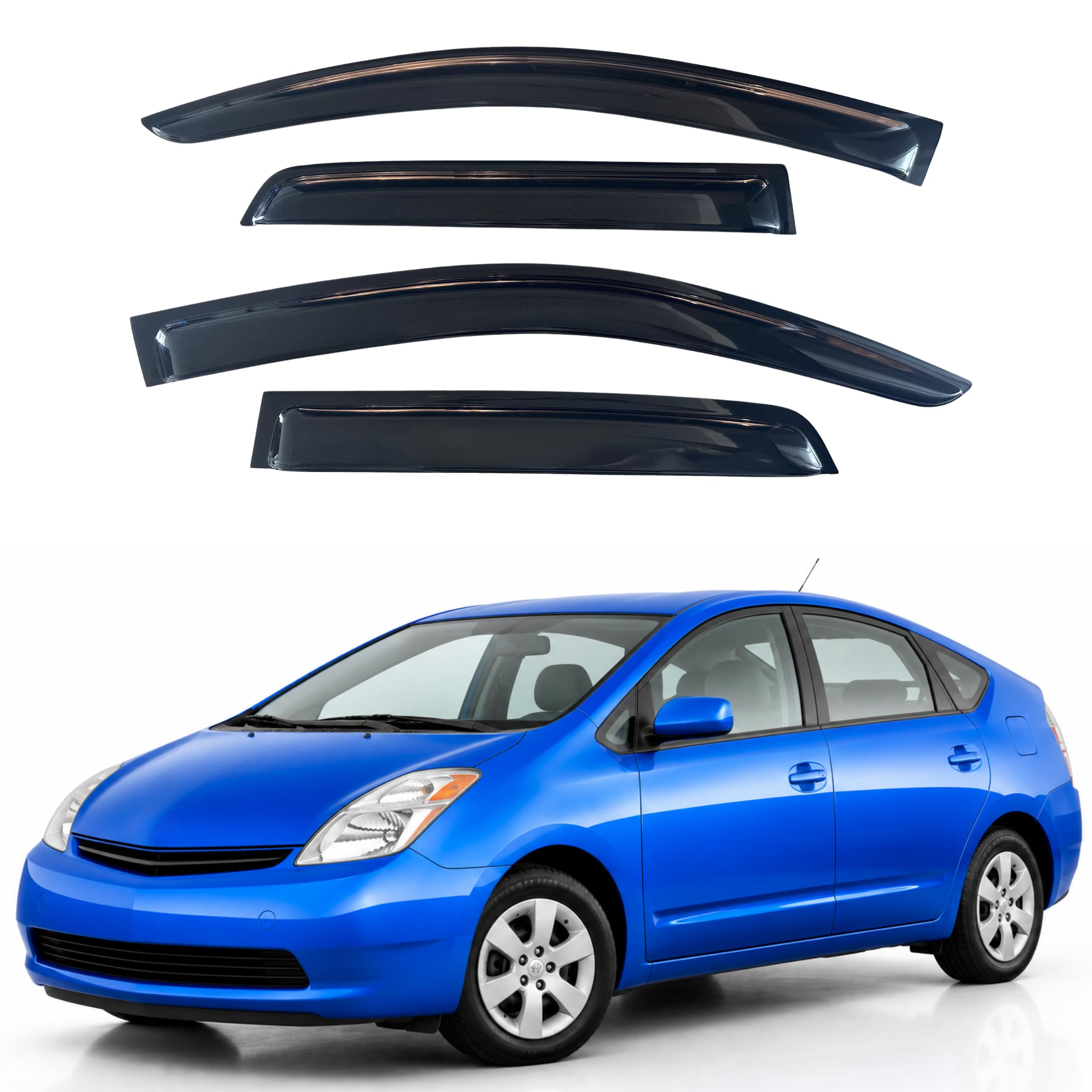 IG Window Visors Fit for 2004-2009 Toyota Prius, Out-Channel Rain Guards Vent Wind Deflectors 4PC, Car Accessories for 04-09 Prius