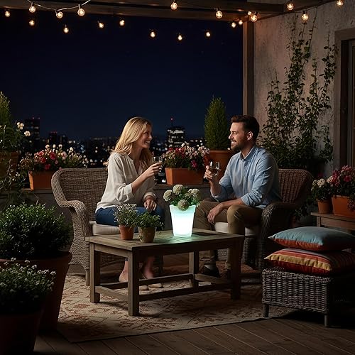 Miniatura 3 de Flower Pot Lamp - LED Waterproof Garden Lamps  Solar Powered LED Planter Outdoor Lighting for Patio Yard Pathway Lawn Home Outside Birthday