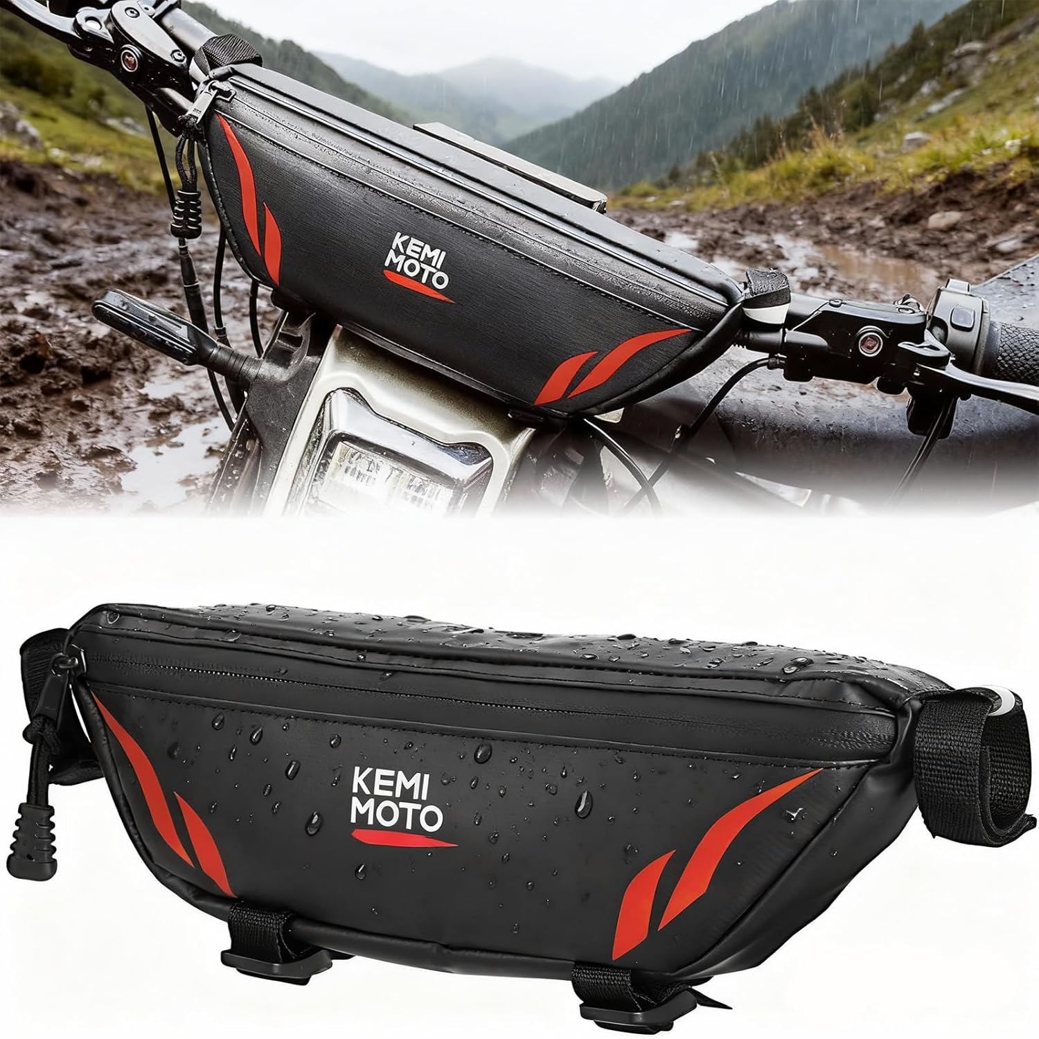 KEMIMOTO Motorcycle Handlebar Bag Universal Waterproof Front Storage Bag Bicycle Handlebar Bag Compatible with Sur-Ron Light Bee X