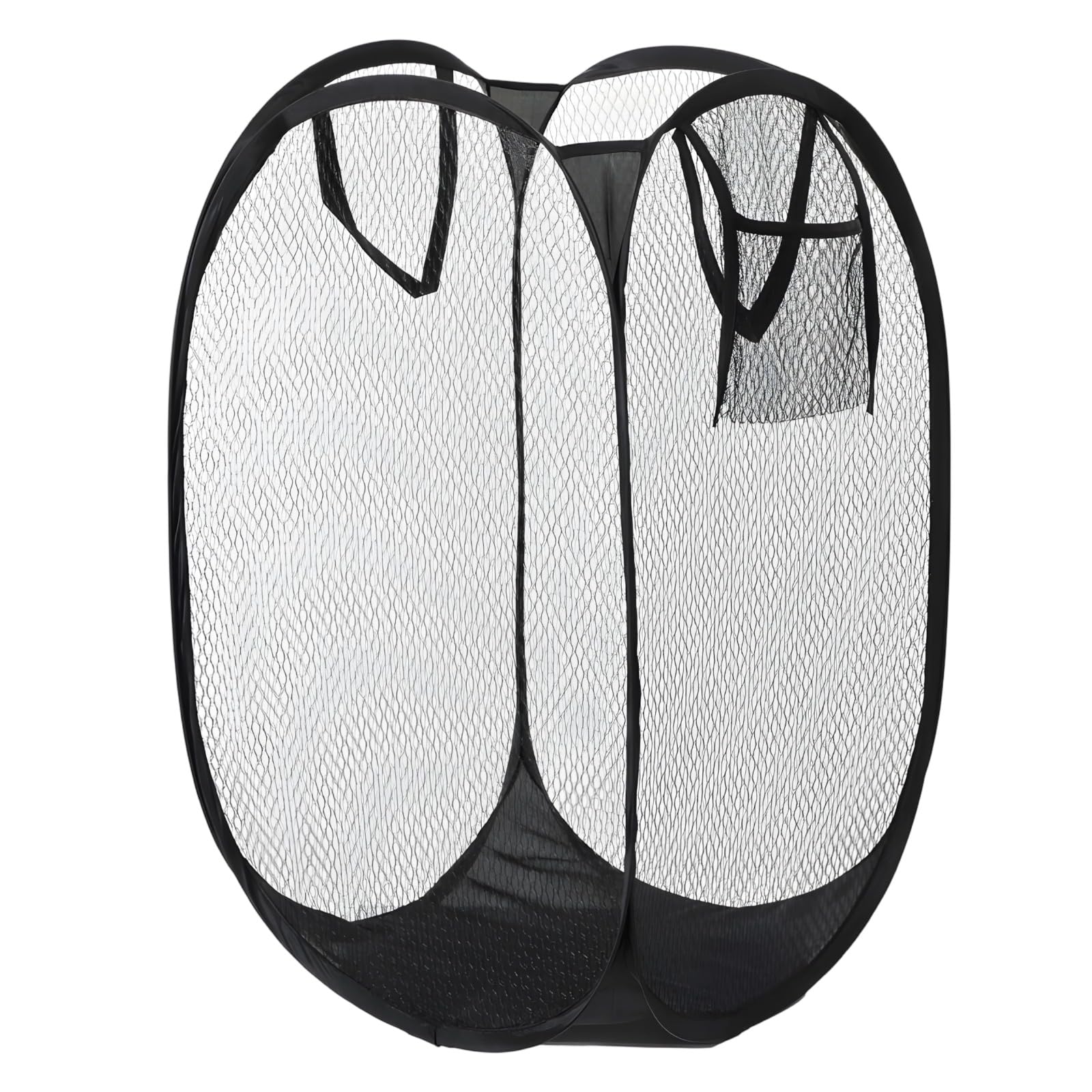 4 Stk. Mesh Wäschekorb, großer Pop up Wäschesammler, 56 x 30 x 30 cm, faltbarer Wäschekorb aus Polyester, für Wohnheim, Wohnung, Reisen, Schwarz