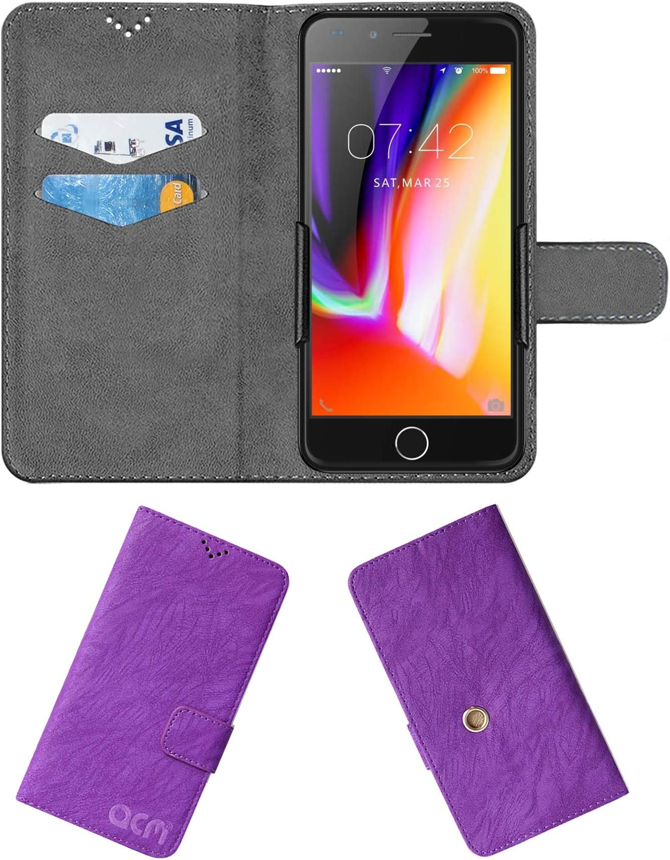 ACM Rotating Clip Flip Case Compatible with I Kall K2 Mobile Cover Stand Orchid Purple