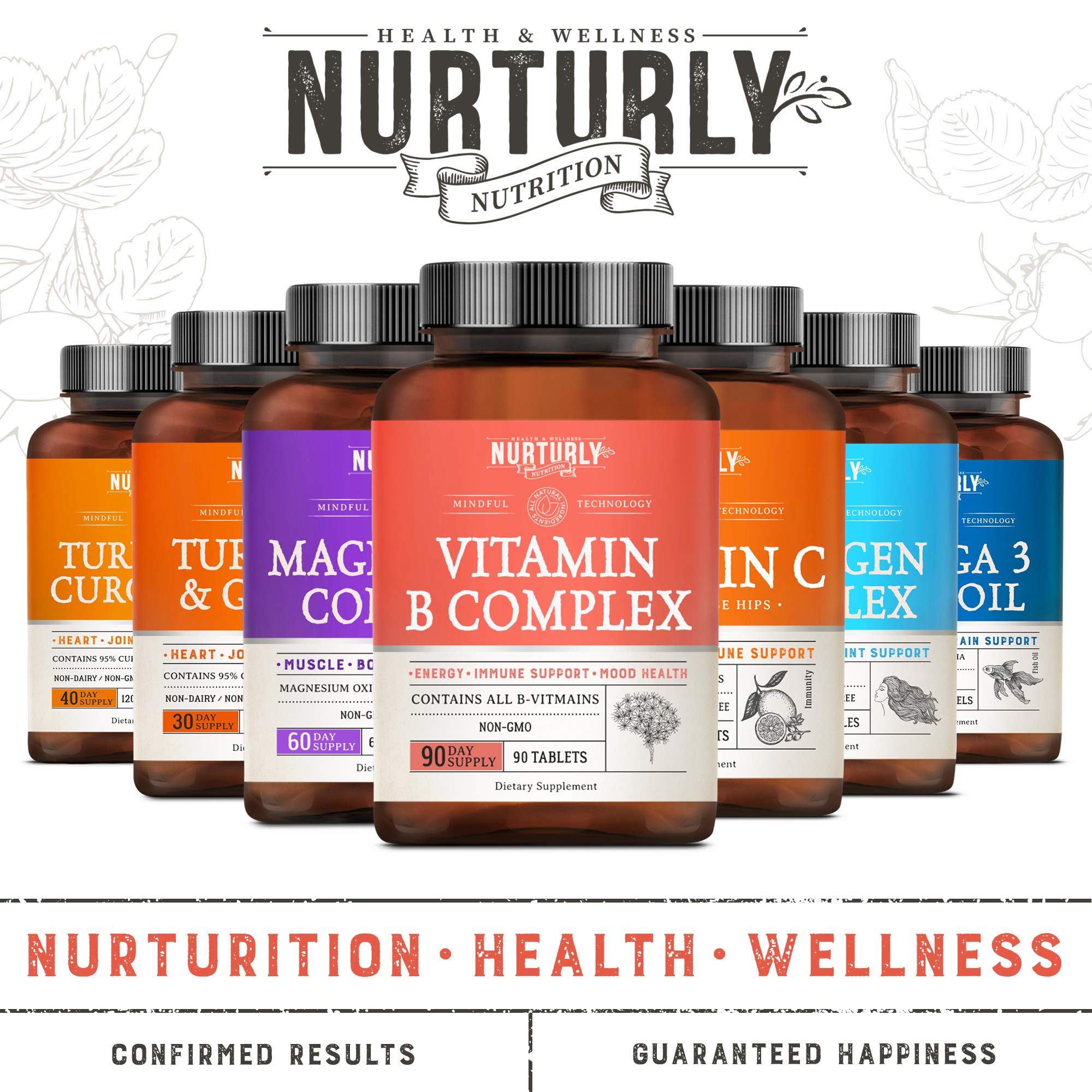 Vitamin B Complex Contains All Essential B Vitamins B1, B2, B3, B5