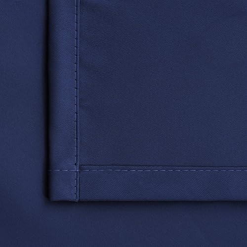 Miniatura 5 de Cortina opaca BGment con hueco por el que pasa la barra, 2 paneles, Tela, Azul marino