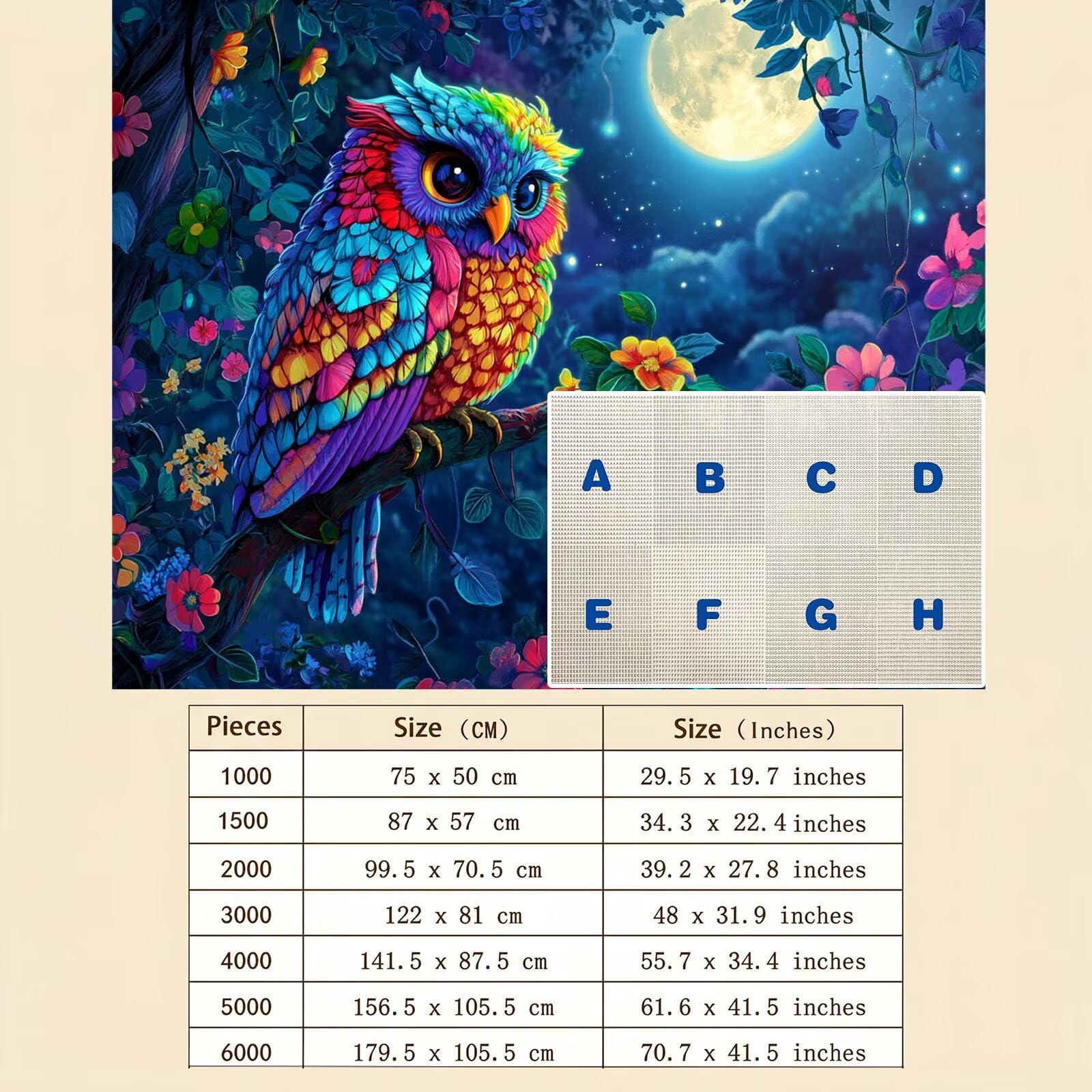 gufo fumetti Puzzle 1500 Pezzi per Adulti, Puzzle in Legno - Collezione Classica con Poster Incluso - Sfida di Concentrazione e Passatempo Antistress, Gioco Educativo per Famiglia, 87 x 57 cm f0-724