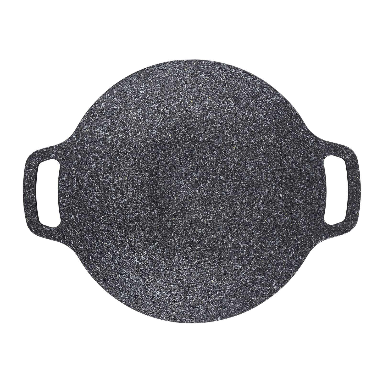 AMONIDA Piastra per Barbecue Rotonda Coreana, Padella per Griglia Rotonda Coreana Integrata per Il Viaggio in Campeggio (38 cm)