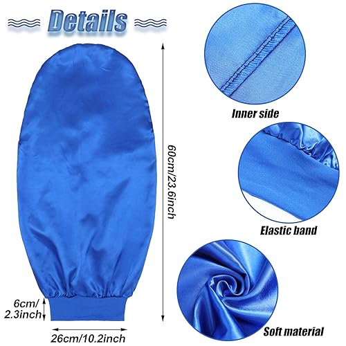 Miniatura 2 de SATINIOR 6 piezas de gorro de satén de pelo largo para dormir, extra grande, para dormir, con banda elástica, sombrero de seda para dormir, para
