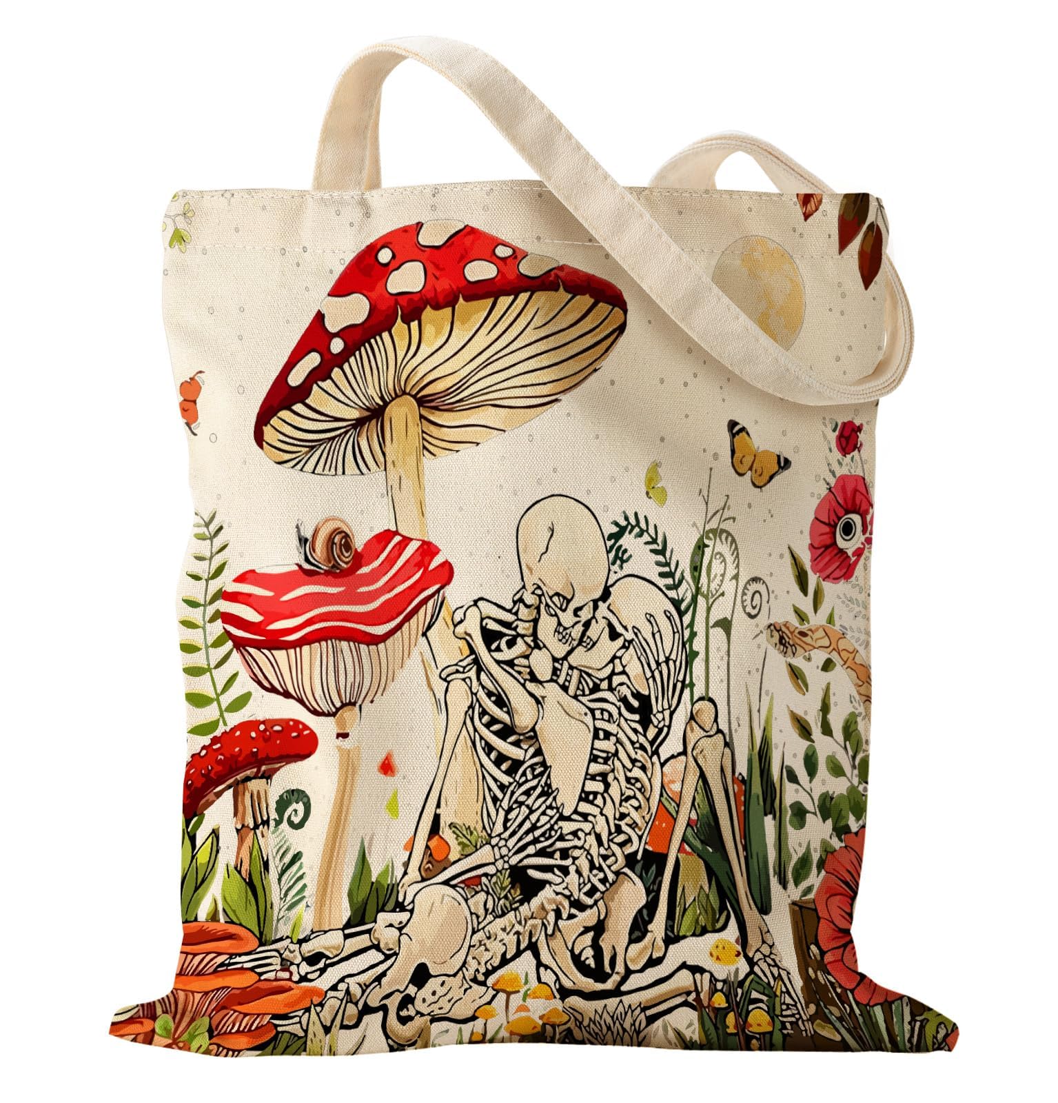 Aesthetic Canvas Tote Bag - Reusable Shoulder Tote Bag for Women Lady Casual Vacation, Shopping, Work, Gym