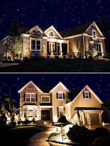 Miniatura 7 de ZUCKEO Focos LED para exteriores de 10 W, foco de Navidad, luz de poste de bandera del atardecer al amanecer, luces de poste de 120 V, iluminación