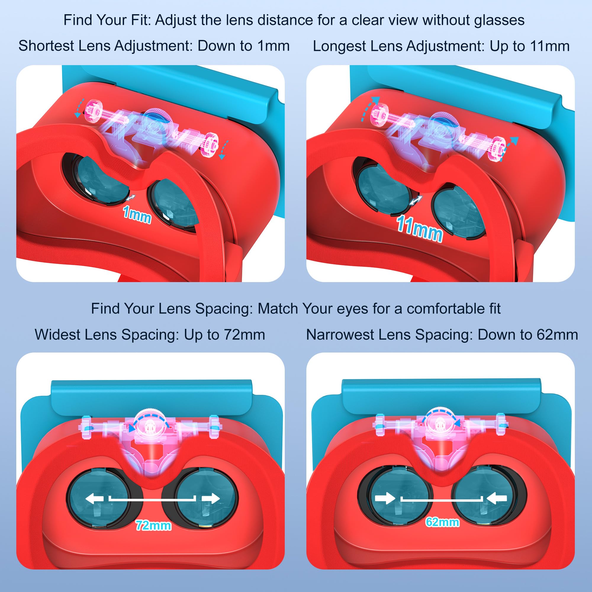 Cuffie VR aggiornate per Switch 2, arancione e blu