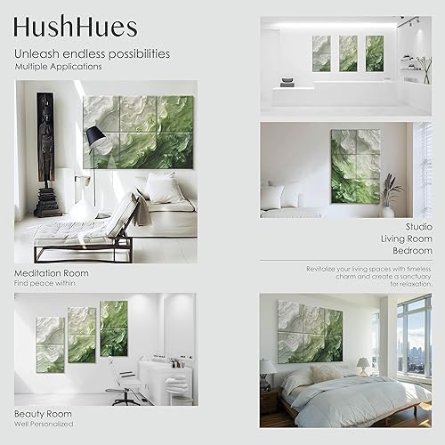 Miniatura 5 de Paquete de 6 paneles acústicos artísticos de 72 x 48 pulgadas, paneles de pared insonorizados - Elegante arte de pared que absorbe el sonido, ideal