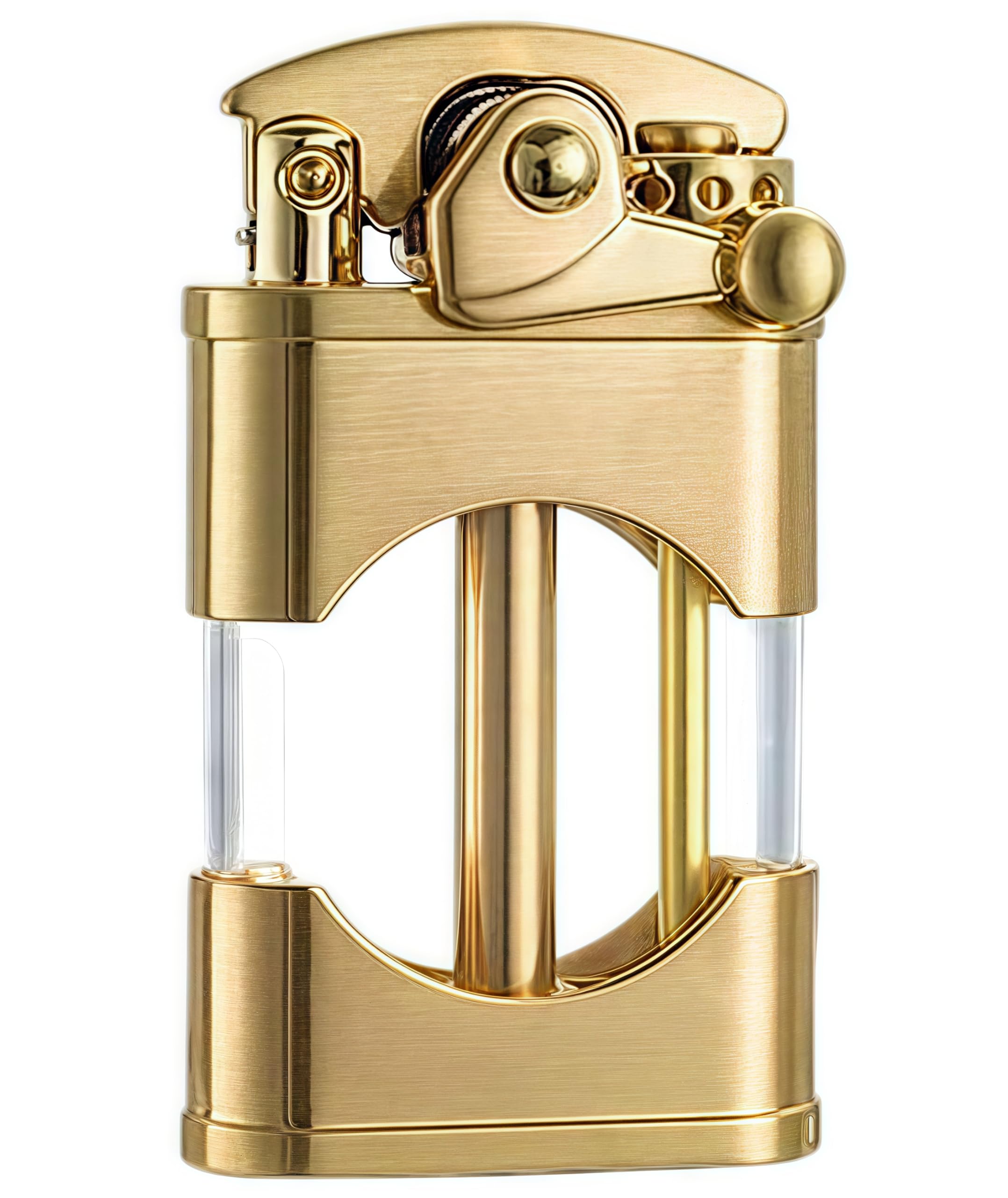Vintage Trench Lighter Metal Rocker Lighter Reusable Metal Antique Soft Flame Lighters for Collection (Gold)